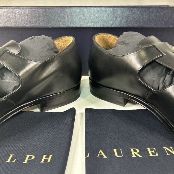 Ralph Lauren Purple Label Fisherman Burnished Sandal Black Calfskin Men sz 10.5 main image 6